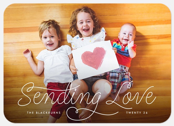 Curled Sentiment Valentine Photo Cards