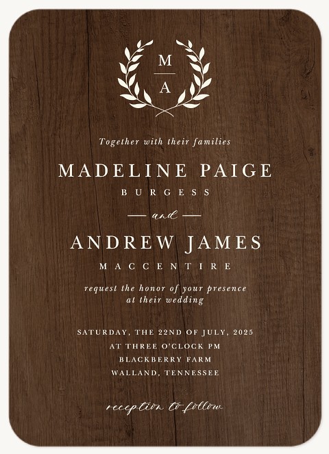 Rustic Laurels Wedding Invitations