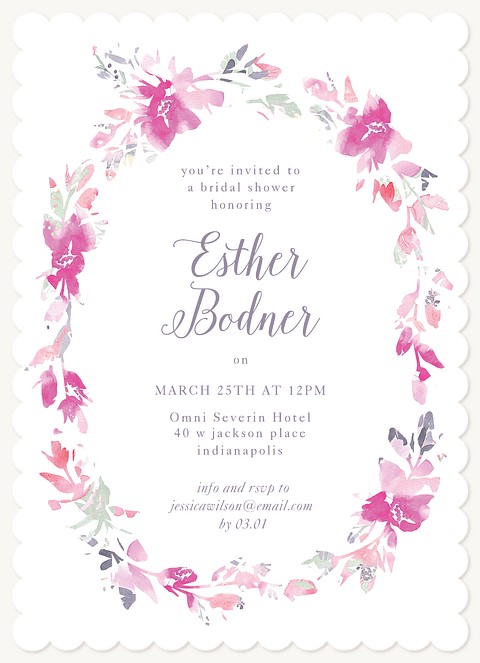 Watercolor Foliage Bridal Shower Invitations
