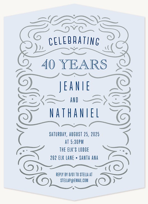 Ornamental Swirls Wedding Anniversary Invitations