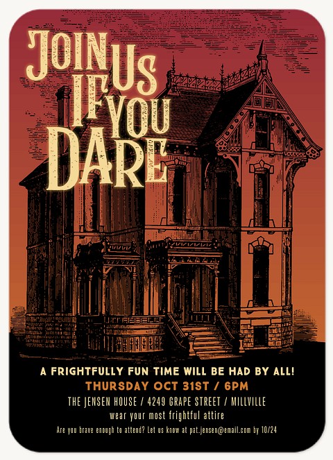 Haunted Dare Halloween Party Invitations