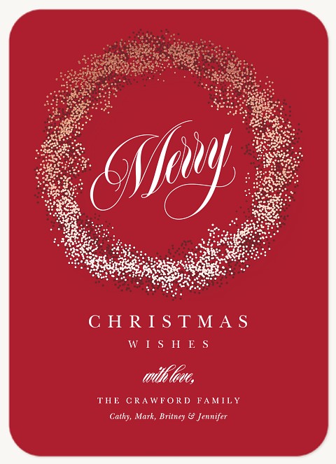 Confetti Wreath Personalized Holiday Cards