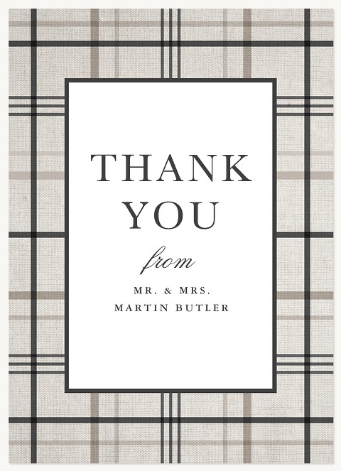 Linen & Plaid Thank You Cards 