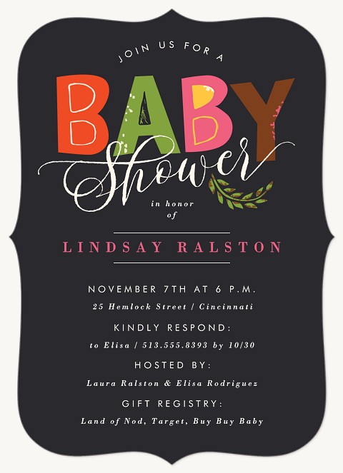 Colorful Whimsy Baby Shower Invites