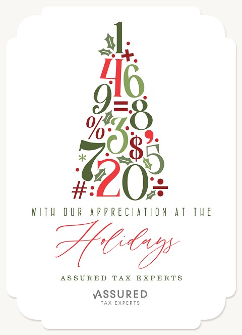 Numbers Tree Business Holiday Cards