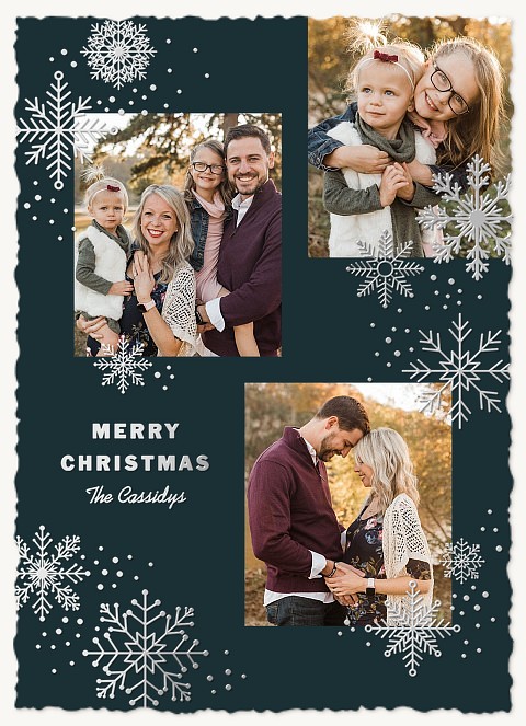Snowflake Cascade Photo Holiday Cards