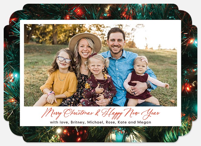 Twinkling Evergreen Holiday Photo Cards