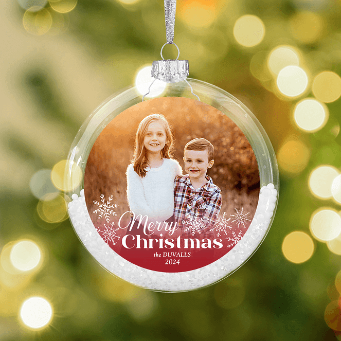 Sparkling Snow Personalized Ornaments