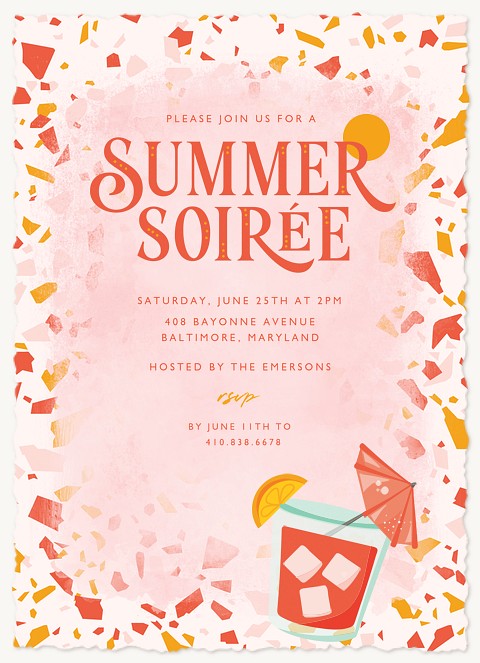 Tropical Terrazzo Summer Party Invitations