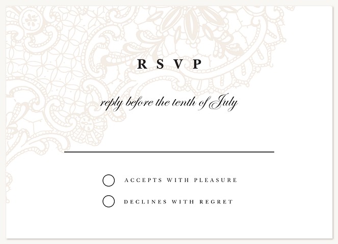 Delicate Chantilly Wedding RSVP Cards