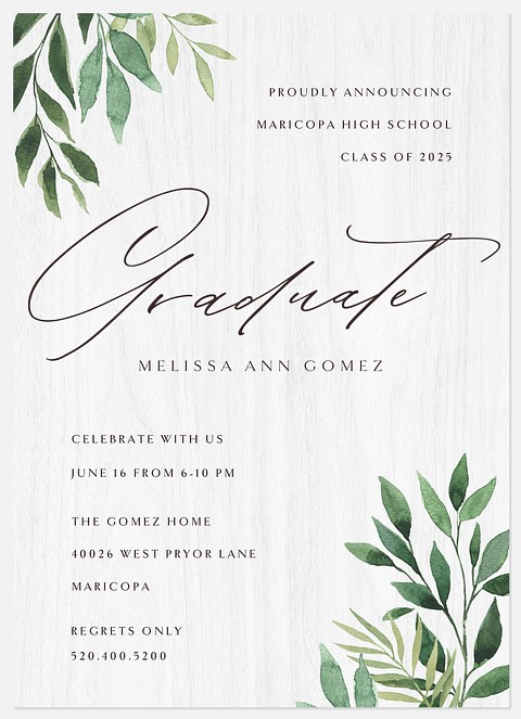Painted Greenery Graduation Cards