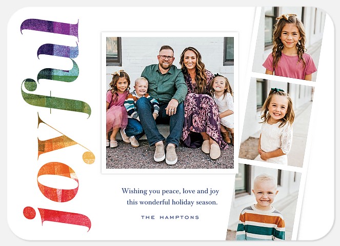 Rainbow Joy Holiday Photo Cards