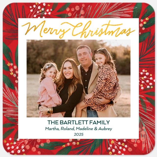 Festive Flora Holiday Photo Cards