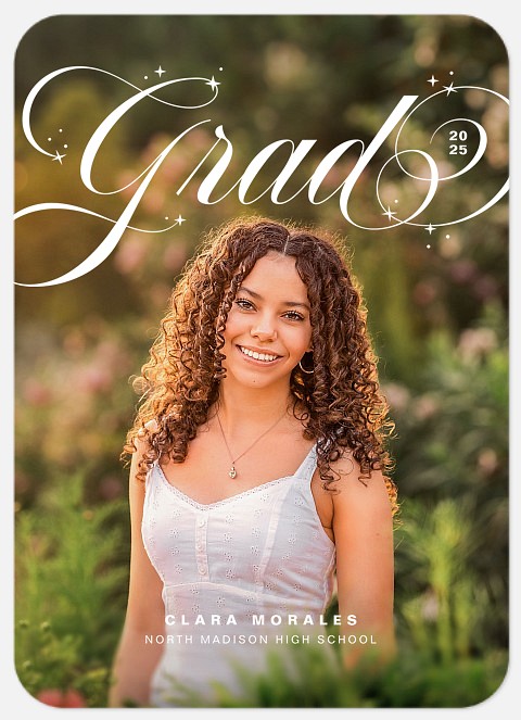 Sparkling Script Graduation Cards