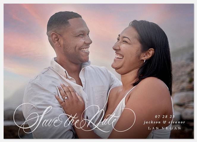 Curled Lettering Save the Date Photo Cards