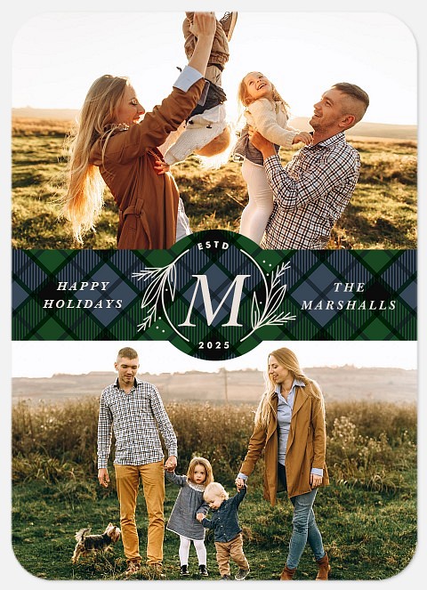 Embellished Wreath Holiday Photo Cards