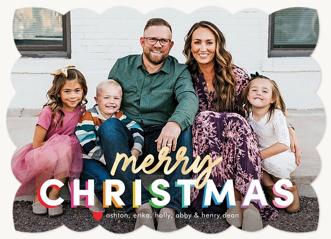 Colorful Sentiments Personalized Holiday Cards