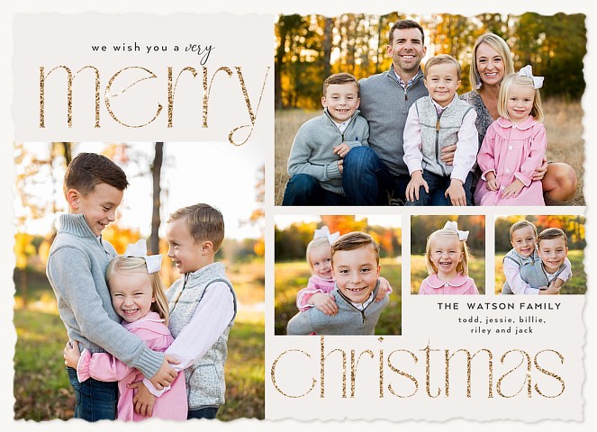 Shimmering Eloquence Personalized Holiday Cards
