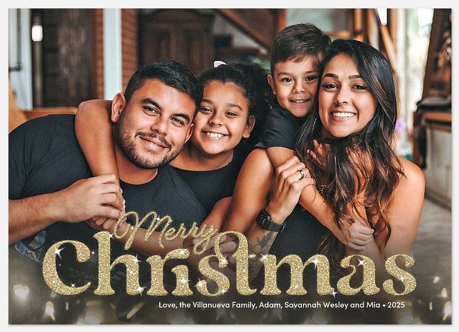 Glitz Gold Holiday Photo Cards