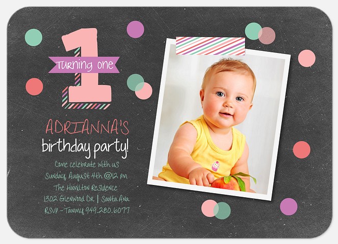 Confetti One First Birthday Invitations