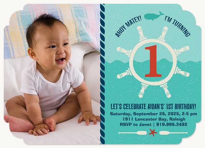 Ahoy Matey First Birthday Invitations