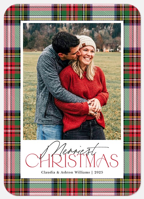 Plaid Elegance Holiday Photo Cards