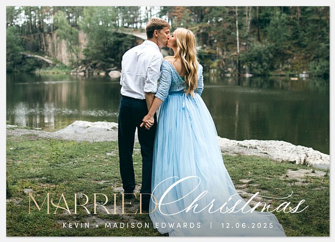 Married Script Holiday Photo Cards
