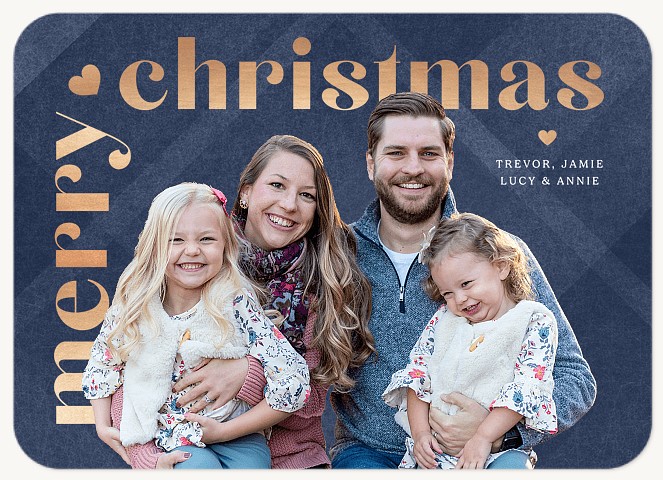 Heart Corner Personalized Holiday Cards