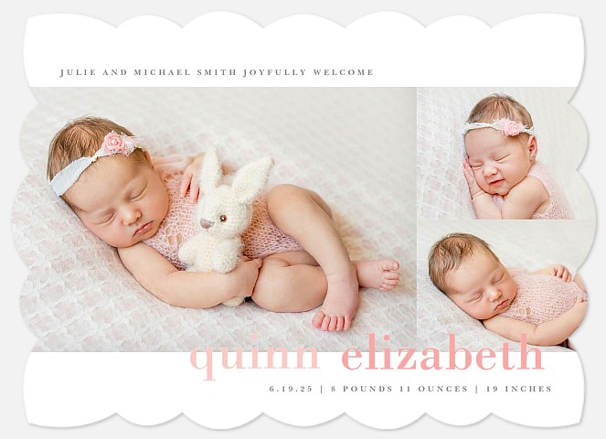 Ombre Impression Baby Birth Announcements