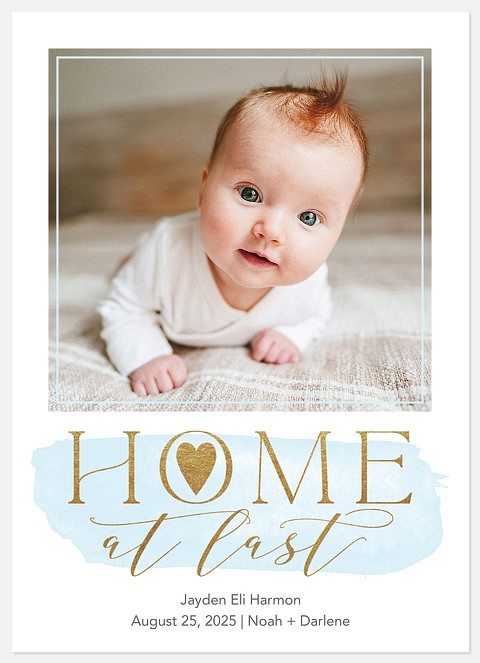 Home At Last Baby Birth Announcements
