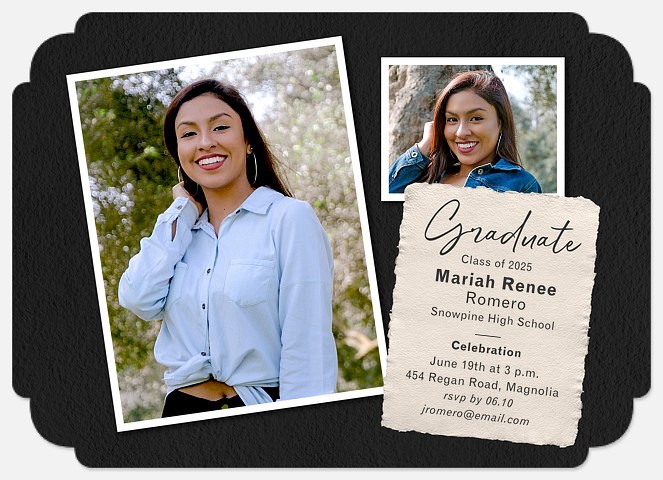 Deckled Edge  Graduation Cards