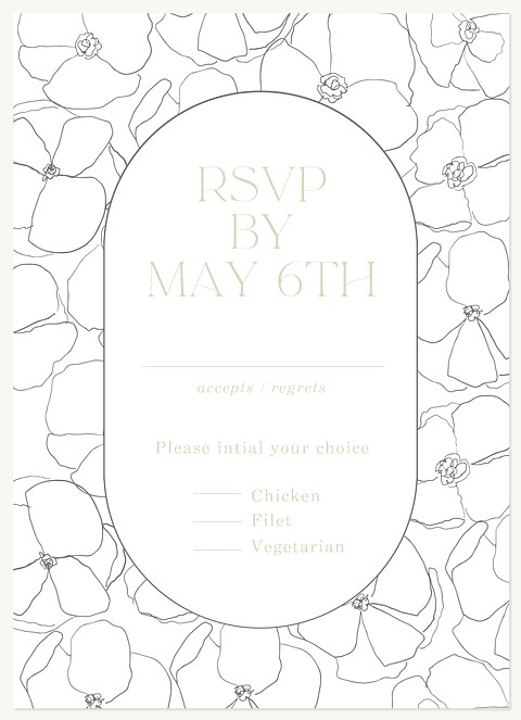 Lined Floral Wedding RSVP Cards
