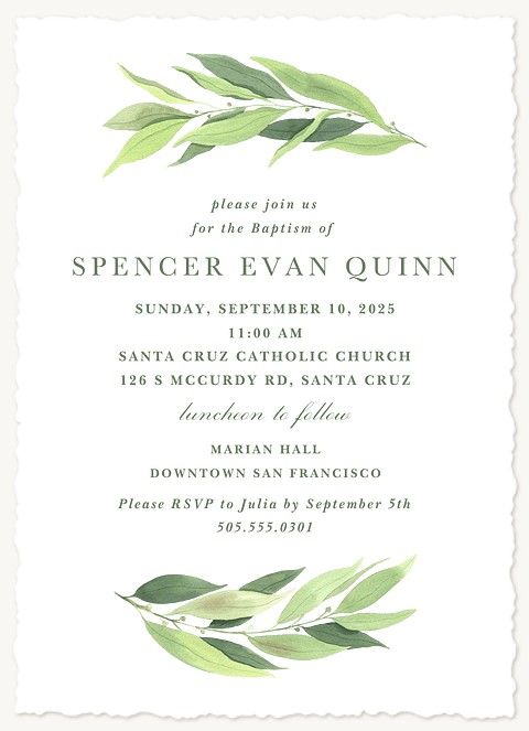  Laurel Border Baptisms & Christening Invitations