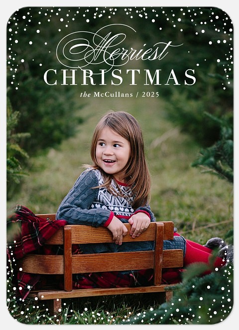 Flourished Snowfall Holiday Photo Cards