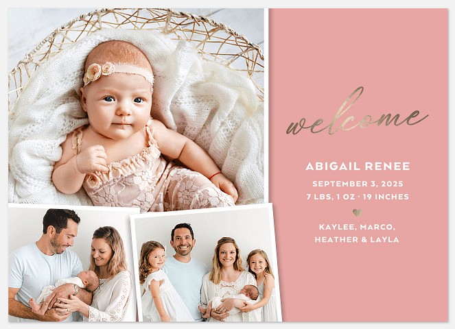 Sweet Welcome Baby Birth Announcements
