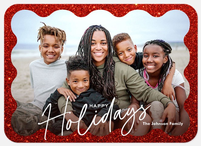 Glittering Frame Holiday Photo Cards