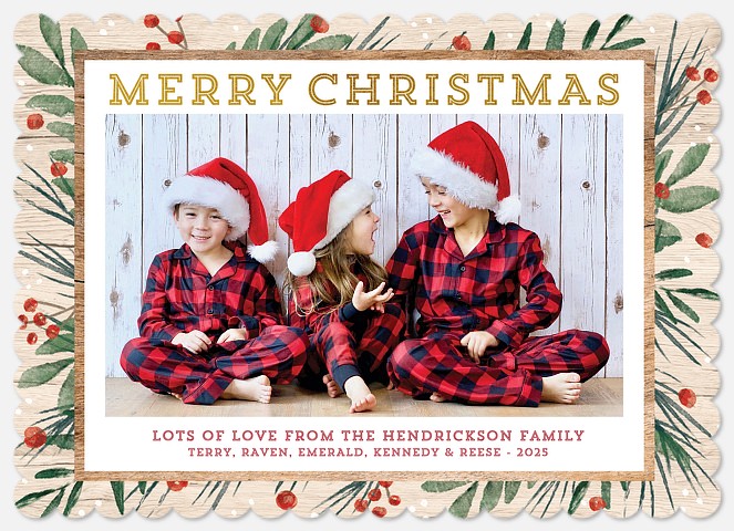 Rustic Frame Holiday Photo Cards