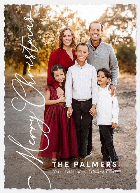 Elegant Sidescript Holiday Photo Cards