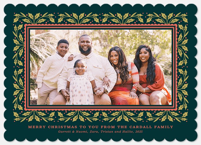 Evergreen Frame Holiday Photo Cards