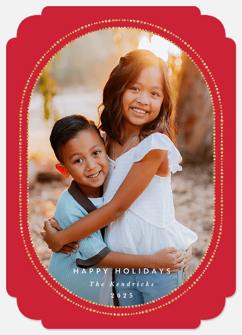 Beaded Border Holiday Photo Cards
