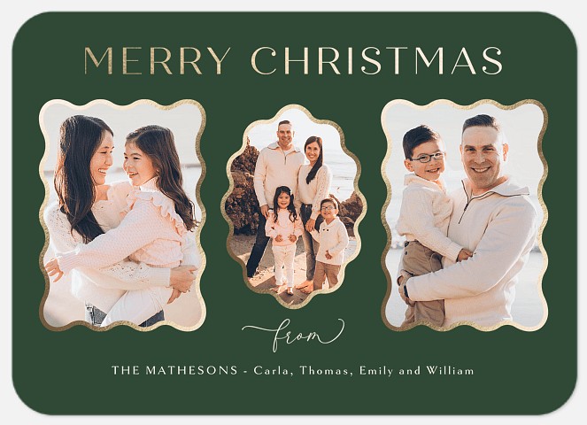 Golden Scallops Holiday Photo Cards