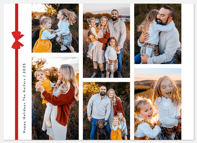 Ribbon Accent Holiday Photo Cards