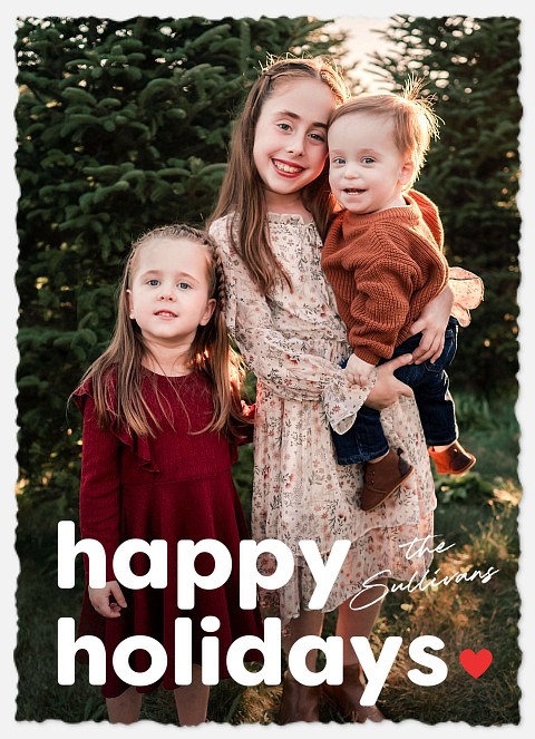 Heartfelt Type Holiday Photo Cards