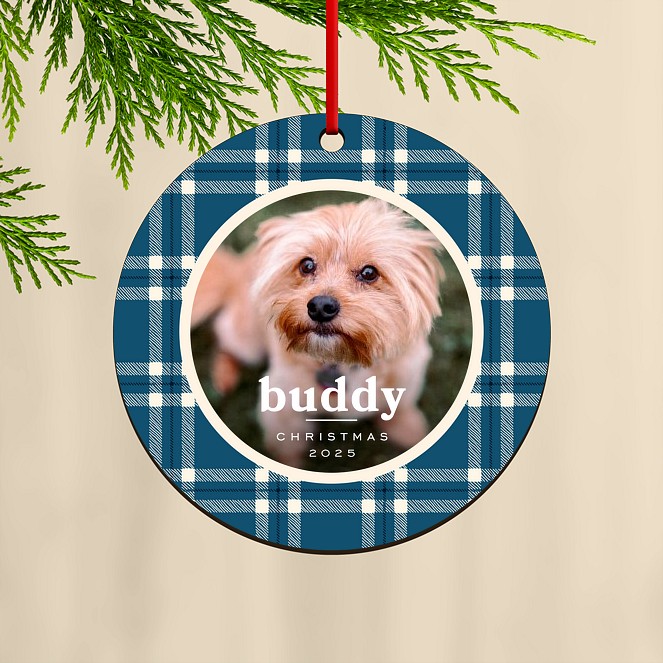 Retro Plaid Custom Ornaments