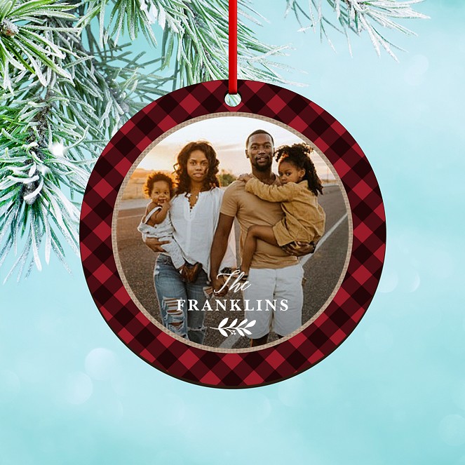 Country Plaid Custom Ornaments