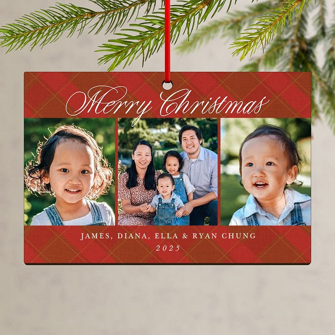 Tartan Script Custom Ornaments