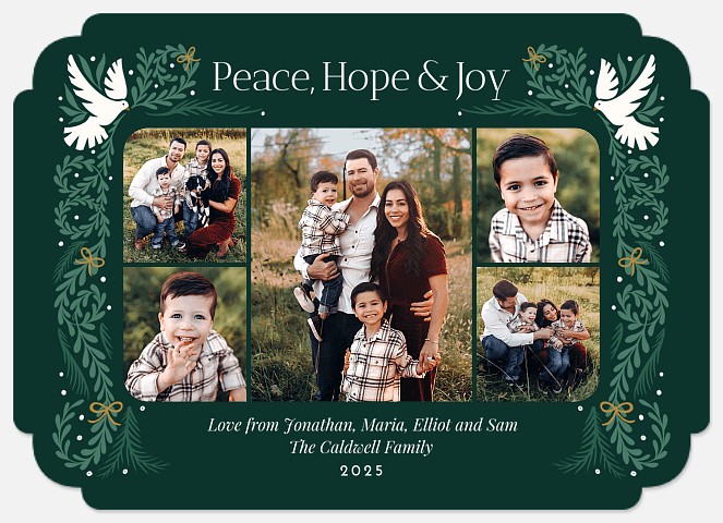 Flourish & Doves Holiday Photo Cards
