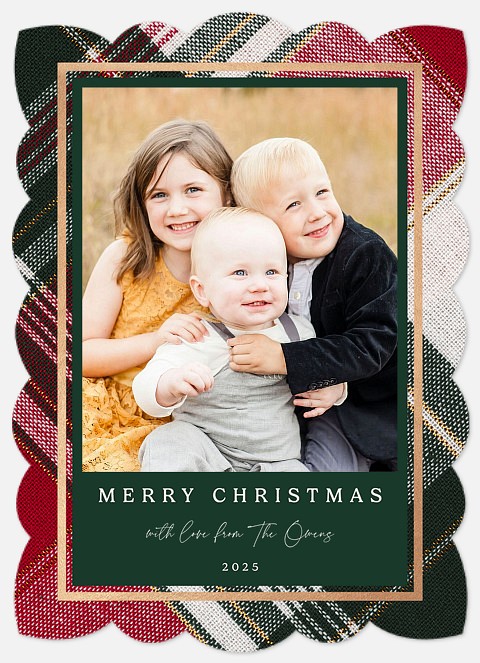 Layered Plaid Holiday Photo Cards