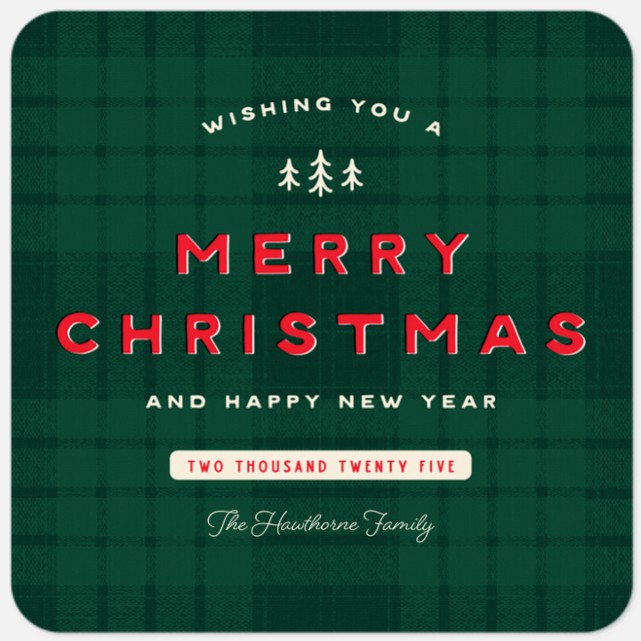 Plaid Trees Holiday Photo Cards