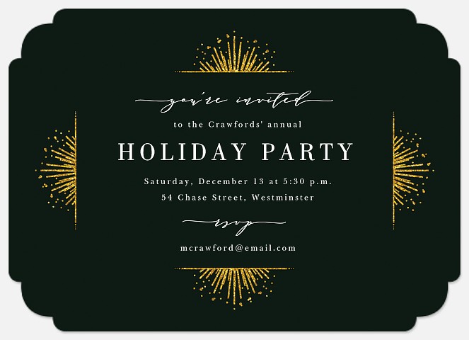 Deco Shimmer Holiday Party Invitations